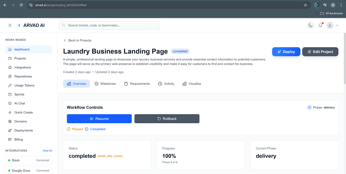 Project Details Page