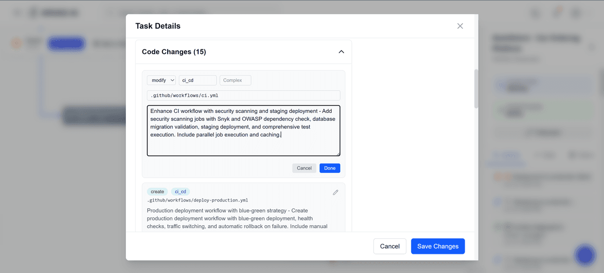 Task with code changes